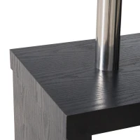 HOMCOM Pivoting Hollow Core Wood Computer Desk Storage Display Shelf Bookshelf Divider Black(m-9)