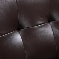 HOMCOM PU Leather Armchair Padded Accent Club Chair,  Tufted Back Wooden Seat with Armrest Living Room Furniture, 31.5" W, Brown(m-6)