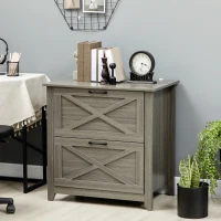 Vinsetto Vertical File Cabinet with Hanging Bars for A4 Size for Home Office, 29.9"x 19.7"x 30.3", Grey(m-1)