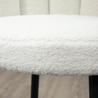 HOMCOM Faux Cashmere Bar Stools Set of 2 Counter Height Bar Stools with Back for Home Kitchen, 20.5"x19.7"x36.6", Cream(m-10)