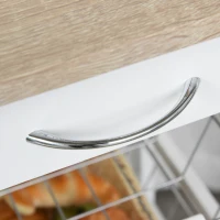 HOMCOM Rolling Kitchen Cart, Utility Storage Cart with 4 Baskets, Drawer, Side Racks, Wheels for Dining Room, Natural and White(m-9)