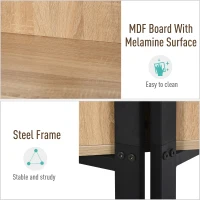 HOMCOM 4-Tier Freestanding Bookcase Bookshelf, Metal Frame Wooden Storage Organizer Shelf with Anti-toppling Design for Home Office, Oak & Black(m-7)