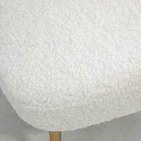 HOMCOM Lounge Chair for Bedroom Living Room Chair with Soft Upholstery and Gold Legs White(m-7)