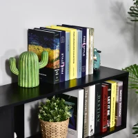 HOMCOM Versatile 3-tier Multi-Shelf Bookshelf Wood Stand Bookcase Storage Display Home Office Organizer, Black(m-4)