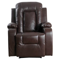 HOMCOM Manual Recliner Chair Lounger Sofa Chair Overstuffed Home Office Brown(m-8)