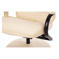HOMCOM Massage Recliner Ottoman Set Electronic Swivel Armchair with Wrapped Base and Matched Footrest 10 Vibration Modes Beige(m-7)