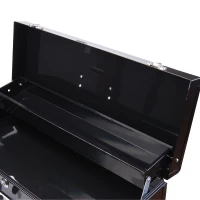 HOMCOM 3-Drawer Tool Storage Chest Steel Tool Box Organizer Portable Garage Tool Cabinet Toolbox w/ Handle Black(m-7)