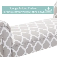 HOMCOM 52" Rolled Arm Bed Bench Bedside Footstool End of Bed Furniture Grey(m-6)