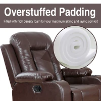 HOMCOM Manual Recliner Chair Lounger Sofa Chair Overstuffed Home Office Brown(m-6)