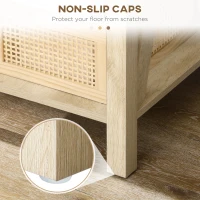 HOMCOM Farmhouse Side Table with Storage, Rustic End Table with Bottom Shelf for Bedroom, Living Room, Oak(m-6)