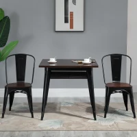 HOMCOM Industrial Dining Table Bar Table with Grid Storage Shelf, Pub Desk with Metal Frame for Living Room, Kitchen, Bedroom(m-7)