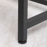 HOMCOM Industrial 3-Piece Dining Table Set, Rectangular Kitchen Table and Chairs for 4 People, Space-Saving Dinner Table with Two Benches, Rustic Brown(m-9)