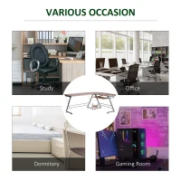 HOMCOM 67" L-shaped Corner Computer Desk Office Workstation Nature(m-7)