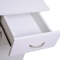 HOMCOM Computer Desk Writing Table Laptop PC Workstation with Storage Shelves Drawer Keyboard Tray Home Office White(m-8)