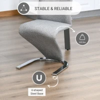 HOMCOM Set of 2 Dining Chairs with Modern Style High Back Side Chairs with Upholstered Seat, Solid Steel Base for Living Room, Kitchen, Study, Grey(m-4)