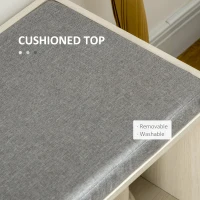 HOMCOM Shoe Bench with Storage Cubes, Shoe Cabinet with Cushion and Open Compartments, for Entryway, Hallway, White(m-5)