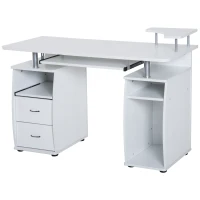 HOMCOM Computer Table Desk PC Desktop Drawer Home Office Furniture White(m-4)