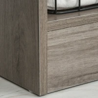 HOMCOM 3-Tier Bookcase Storage Cupboard with Adjustable Shelves Display Unit for Living Room, Office, Oak Grey(m-9)