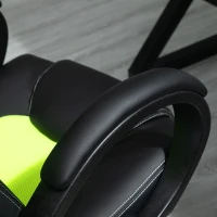 HOMCOM Racing Gaming Chair Office Chair Computer Desk Gamer Chair with Swivel Wheels, Padded Headrest, Tilt Function, Green(m-9)