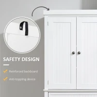 HOMCOM 72" Tall Kitchen Pantry Cabinet, Modern Buffet Storage Cabinet with 4 Beadboard Doors, Drawer and Adjustable Shelves, White(m-6)