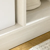 HOMCOM Shoe Bench with Storage Cubes, Shoe Cabinet with Cushion and Open Compartments, for Entryway, Hallway, White(m-9)