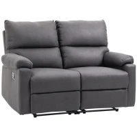 HOMCOM Loveseat Recliner Sofa, 2 Seater Reclining Chair with Footrest and Split Backrest, Dark Grey(m-2)