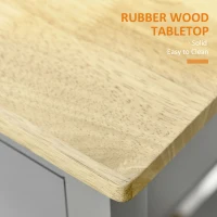 HOMCOM Rolling Kitchen Cart, Utility Storage Cart with Drawer, 2 Slatted Shelves and Towel Rack for Dining Room, Grey(m-6)