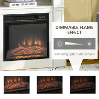 HOMCOM 32" Electric Fireplace with Mantel, Freestanding Heater with LED Log Flame, Shelf and Remote Control, 1400W, White(m-4)