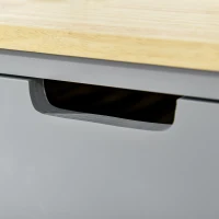 HOMCOM Rolling Kitchen Cart, Utility Storage Cart with Drawer, 2 Slatted Shelves and Towel Rack for Dining Room, Grey(m-10)