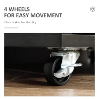 Vinsetto 7-drawer Vertical File Cabinet for Home Office, Storage Cabinet with Wheels, 18.7"x15.6"x35.4", Black(m-6)