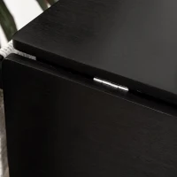 HOMCOM Bamboo Breakfast Cart 3 Piece Kitchen Trolley with Drop Leaf Table and 2 Square Stools, Coffee Brown(m-10)