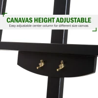 HOMCOM 55" Beech Wood Adjustable Folding Art Easel Stand that Tilts up to 90° Degrees with Sturdy Material, Black(m-5)
