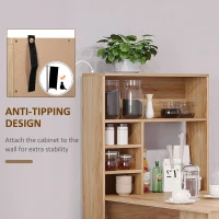 HOMCOM Nordic Style Computer Desk, Dining Table, Workstation PC Laptop Writing Table with Hutches Storage Shelf Oak(m-5)