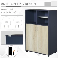 HOMCOM Multifunctional Bookcase with Doors Display Shelves Storage Cabinet for Books, Photos, Decorations, Home Office(m-7)