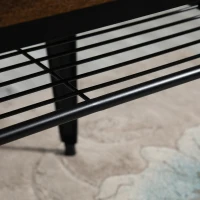 HOMCOM Industrial Dining Table Bar Table with Grid Storage Shelf, Pub Desk with Metal Frame for Living Room, Kitchen, Bedroom(m-9)