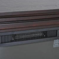 HOMCOM 31" Electric Fireplace with Dimmable Flame Effect and Mantel, Freestanding Space Heater with Log Hearth and Remote Control, 1400W, Dark Brown(m-8)