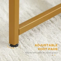 HOMCOM Nesting Tables Set of 3, Hexagon Side End Table with Marble Effect Top and Steel Legs for Living Room Bedroom, White and Gold(m-6)