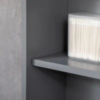 kleankin Bathroom Mirror Cabinet, Wall Mounted Medicine Cabinet with Door and Shelves, Grey(m-7)