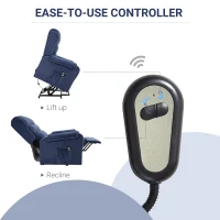 HOMCOM Electric Power Lift Recliner Velvet-Touch Fabric Chair with Remote Control for Elderly With Footrest, Reinforced Heavy Duty Reclining Mechanism, Living Room(m-6)