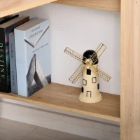 HOMCOM Nordic Style Computer Desk, Dining Table, Workstation PC Laptop Writing Table with Hutches Storage Shelf Oak(m-9)