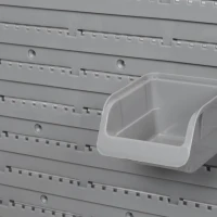 DURHAND 44PC Wall Mounted Storage Bins Parts Rack Kit with Storage Bins, Pegboard and Hooks, Garage Plastic Organizer, Orange(m-9)