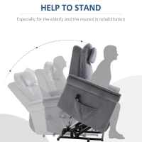 HOMCOM Modern Electric Power Lift Recliner Chair Kneading Massage Sofa Lounge with Headrest, Remote Control & Side Pocket(m-5)