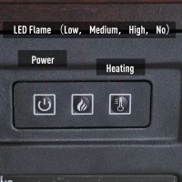 HOMCOM 31" Electric Fireplace with Dimmable Flame Effect and Mantel, Freestanding Space Heater with Log Hearth and Remote Control, 1400W, Dark Brown(m-5)