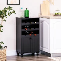 HOMCOM Modern Liquor Cabinet, Wine Cabinet with 9-Bottle Wine Rack, Kitchen Sideboard with Storage Cupboard for Home Bar, Brown(m-1)