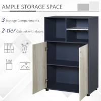 HOMCOM Multifunctional Bookcase with Doors Display Shelves Storage Cabinet for Books, Photos, Decorations, Home Office(m-4)