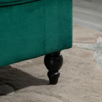 HOMCOM Upholstered Velvet Bench Button Tufted Multipurpose Shoe Stool for Living Room, Bedroom, Entryway, Green(m-9)