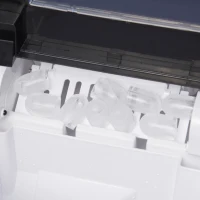 HOMCOM Portable Ice Makers Countertop, Self Cleaning Ice Machine with Ice Scoop and Basket, 9 Ice Cubes Ready in 6 Mins, 26lbs/24Hrs, 2 Sizes of Bullet Ice for Home Office, Black(m-10)