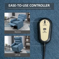 HOMCOM Electric Power Lift Recliner Chair for Elderly with Footrest Linen Reclining Chair for Living Room (Blue)(m-6)