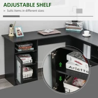 HOMCOM L-Shaped Corner Computer Desk  PC Workstation Student Writing Table with Storage Shelf & Drawers for Home Office(m-6)