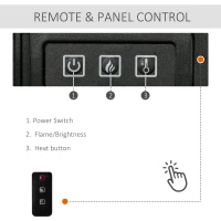 HOMCOM 32" Electric Fireplace with Mantel, Freestanding Heater with LED Log Flame, Overheat Protection and Remote Control, 1400W, Dark Brown(m-5)